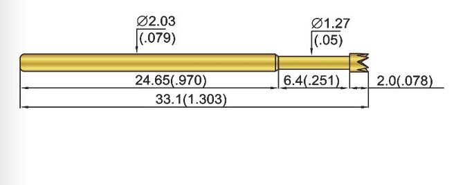 Custom Sizes Stainless Steel Spring Test Probe with BeCu/SK4 Plunger for ICT Applications