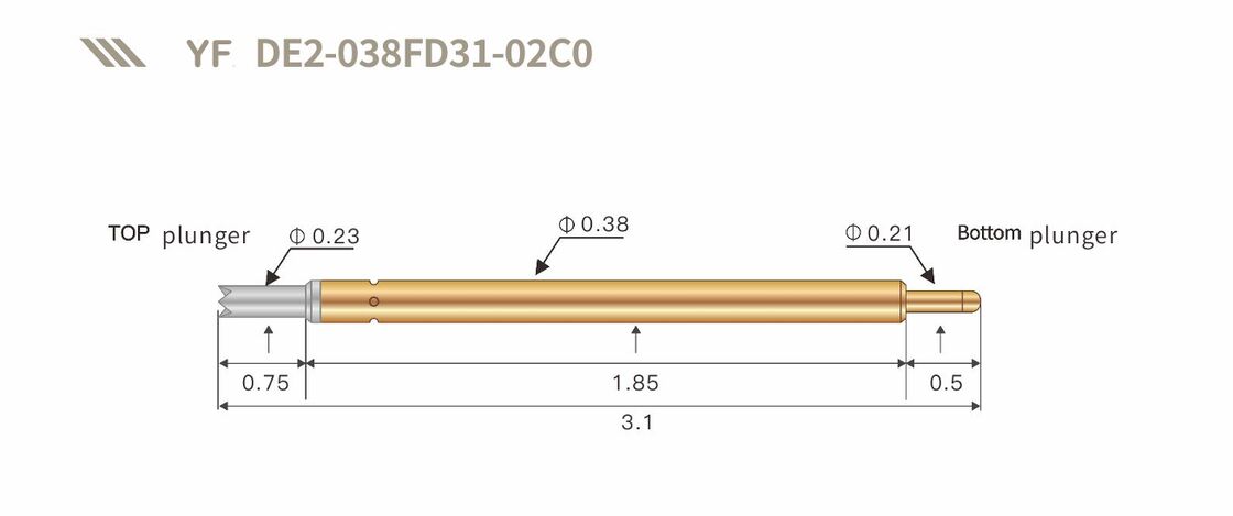 หัววัดสปริงทนทานสูงเคลือบทอง | พิน Pogo ขนาดกำหนดเองสำหรับการทดสอบทางอิเล็กทรอนิกส์