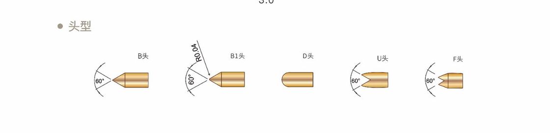 โซนด์ทดสอบสปริงทองคําเคลือบด้วยทรัพยากรปัจจุบัน 2A และขนาดที่กําหนดเองสําหรับการทดสอบความแม่นยํา